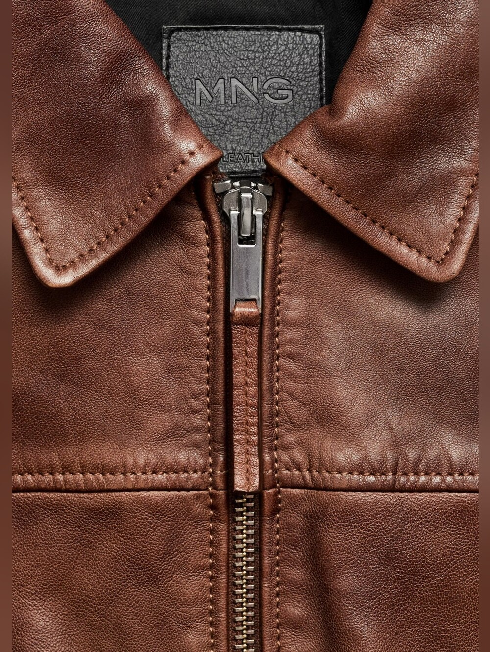 Mango Bronw 100% leather jacket - Picture 5 of 9